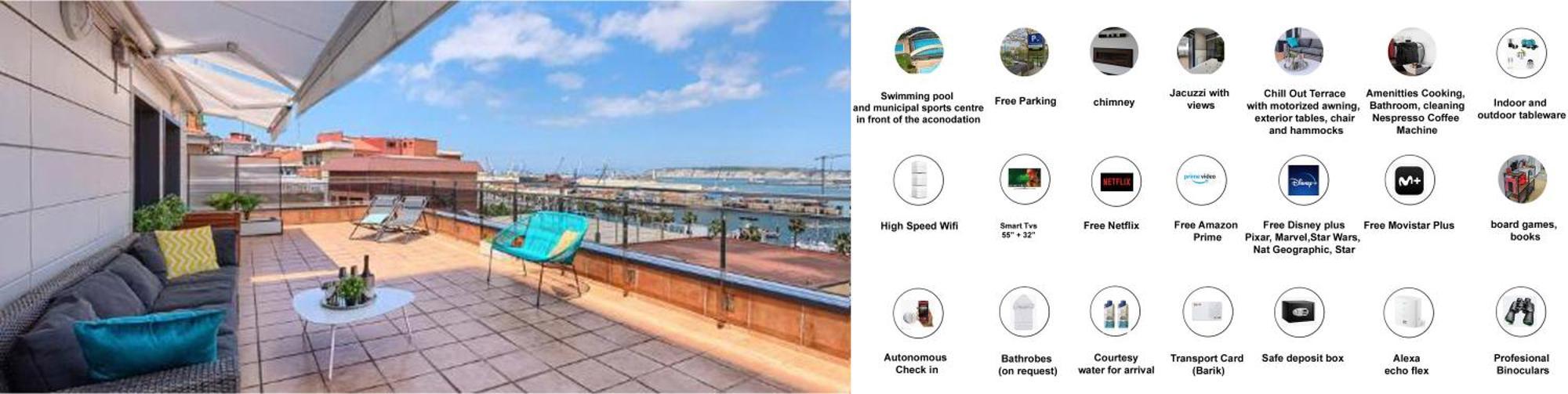サントゥルツィAtico Lujo Costa Vasca Bilbaoterraza Mar Jacuziアパートメント エクステリア 写真